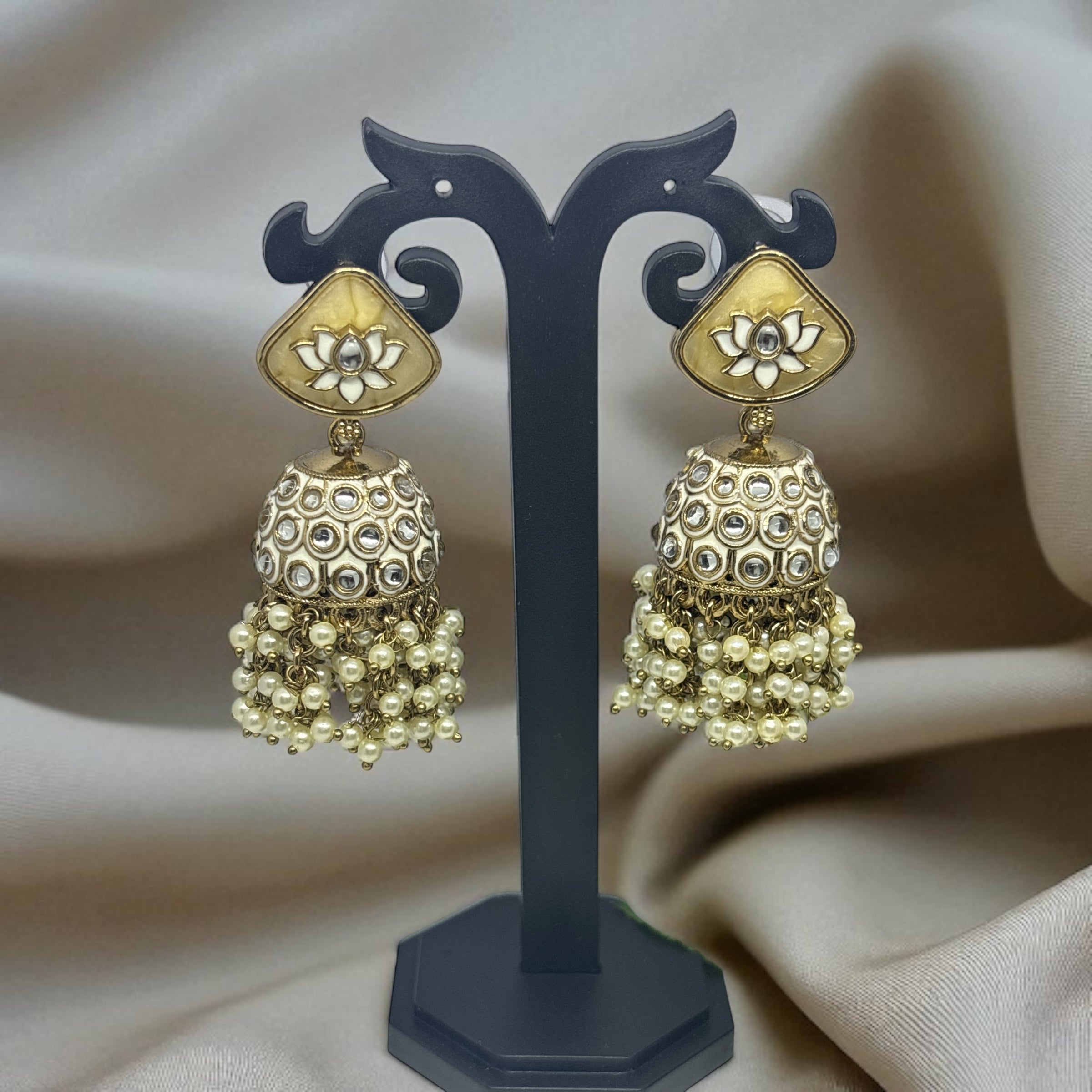Rajwadi Kundan Jhumka Earrings