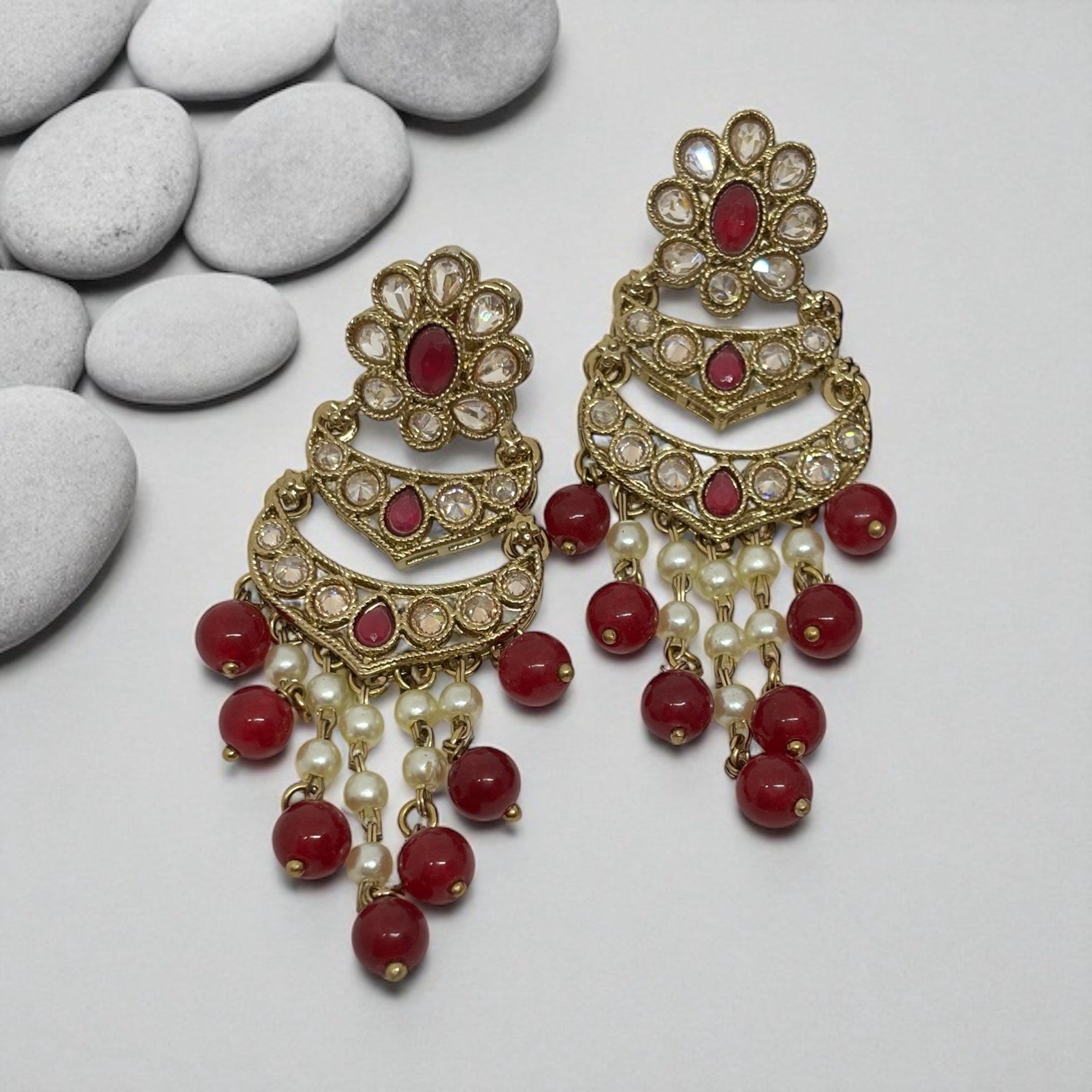 Ruby Aura Chandbali Earrings