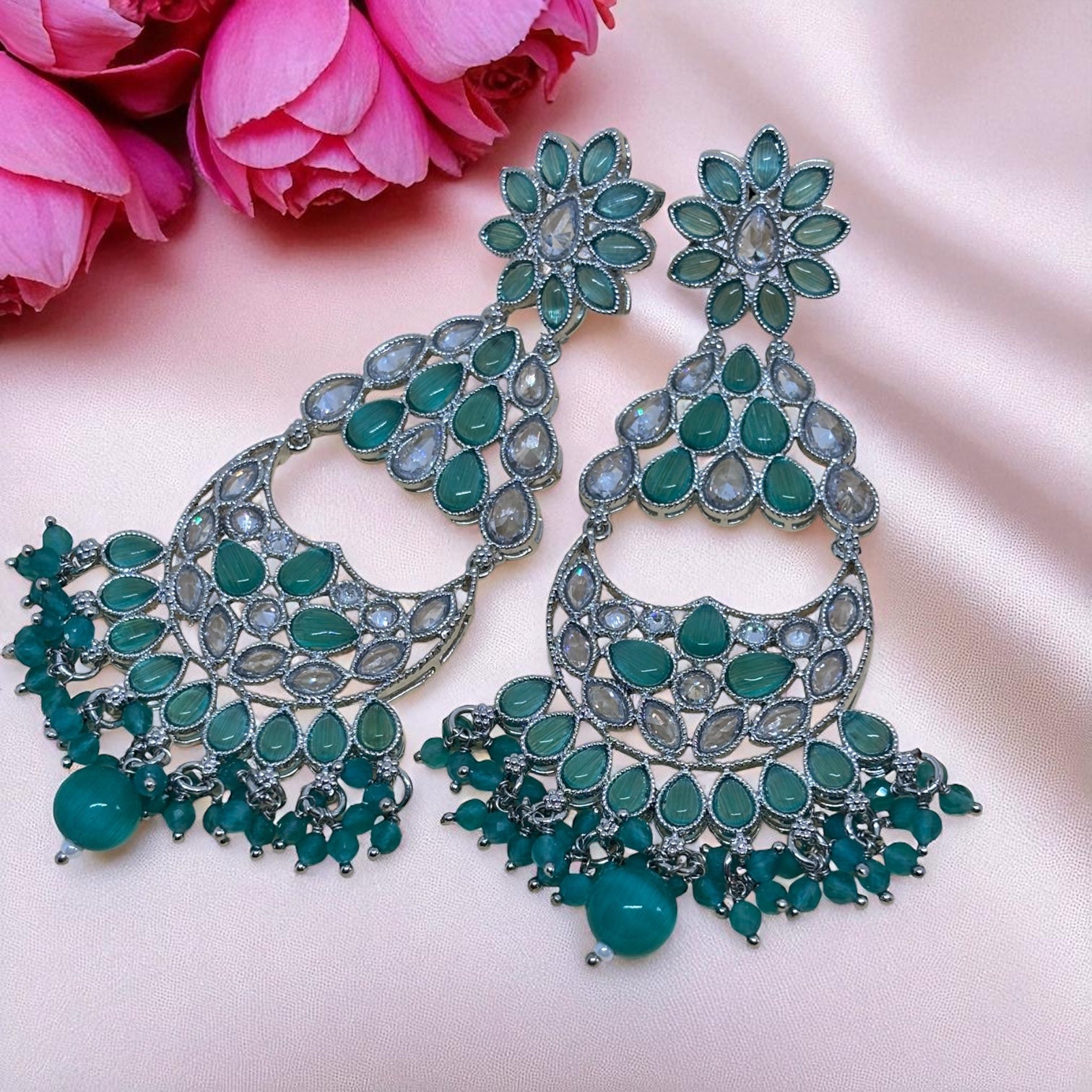 Zivaara Green Chandbali