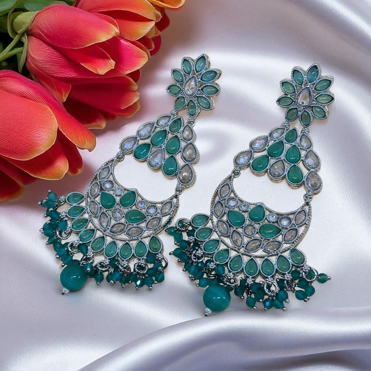 Zivaara Green Chandbali