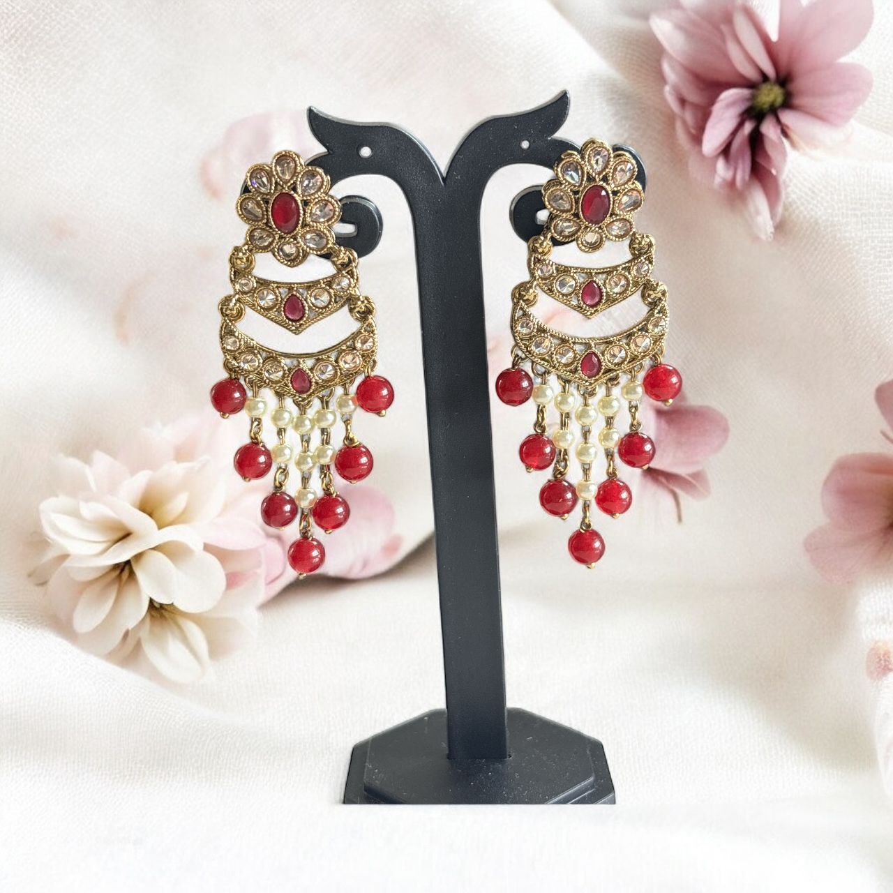 Ruby Aura Chandbali Earrings